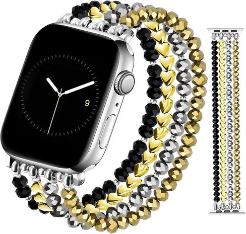 JR.DM Christmas Beaded Bracelet Women Compatible with Apple Watch 38mm 40mm 41mm 42mm 44mm 45mm 46mm, Stretch Dressy Fancy Holiday Strap Wristband Replacement for iWatch Series 10/9/8/7/6/5/4/3/2/1/SE in Saudi Arabia