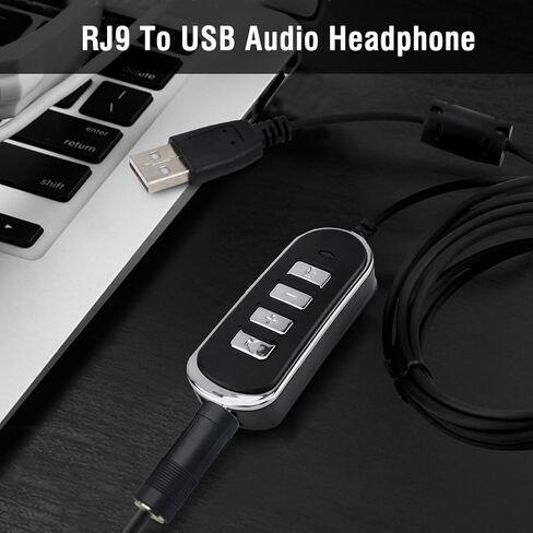 محول صوت لسماعة الهاتف والكمبيوتر USB، خط تحويل صوت ستيريو للهاتف RJ9 إلى محول سماعات صوت USB in Kuwait