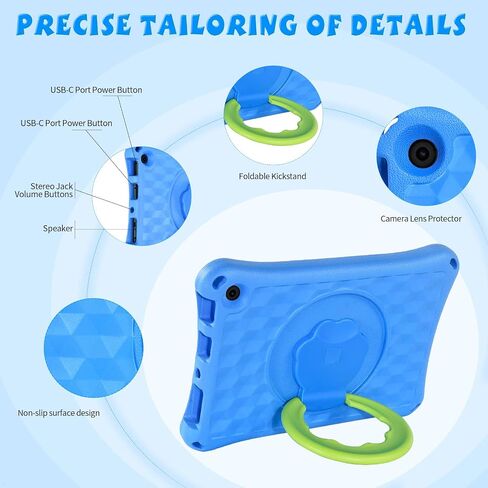 Fire Max 11 Tablet Case for Kids(2023 Release),Riaour Amazon Kindle Fire Max 11 Case for Kids EVA Fire Max 11 Kid-Proof case with Stand Handle Shockproof Kid-Friendly Durable Case for Boy Girl - Blue in Saudi Arabia