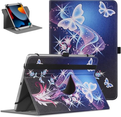 حافظة كمبيوتر لوحي Android عالمية 9 10 10.1 بوصة، حافظة خلفية رفيعة قابلة للدوران 360 درجة للكمبيوتر اللوحي العالمي 9-11 بوصة، مع حامل عرض متعدد الزوايا، أسود in Kuwait