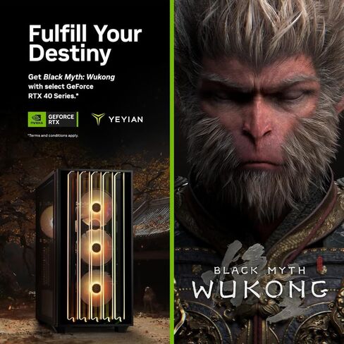 كمبيوتر مكتبي للألعاب YEYIAN Yari، AMD Ryzen 9 7900 حتى 5.4 جيجا هرتز، 32 جيجا DDR5 5600 ميجا هرتز، 1 تيرابايت SSD، Nvidia RTX 4070 Ti 12 جيجا، WiFi، ARGB Fanx6 in Kuwait