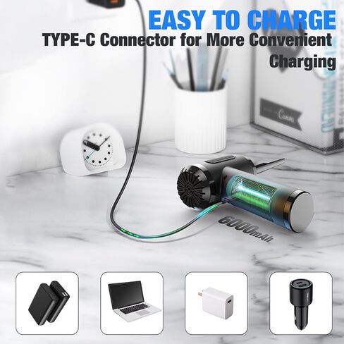 Compressed Air Duster, Electric Air Duster, PC Cleaning Kit, 4000mah Battery, Keyboard Cleaning with Cleaning Brush and USB Quick Charge for PC, Car, Office, Sofa in Saudi Arabia