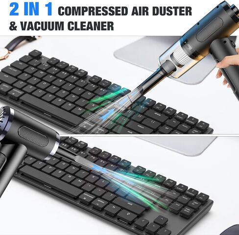 Compressed Air Duster, Electric Air Duster, PC Cleaning Kit, 4000mah Battery, Keyboard Cleaning with Cleaning Brush and USB Quick Charge for PC, Car, Office, Sofa in Saudi Arabia