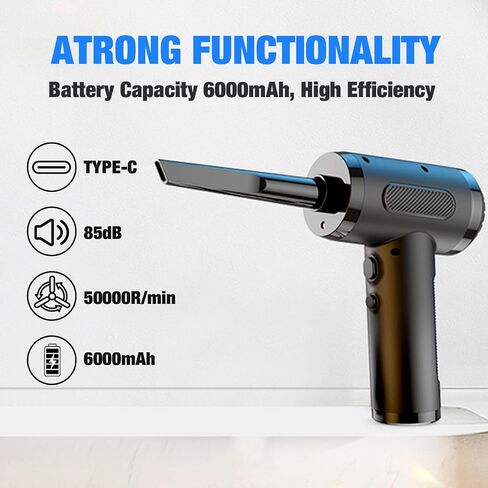 Compressed Air Duster, Electric Air Duster, PC Cleaning Kit, 4000mah Battery, Keyboard Cleaning with Cleaning Brush and USB Quick Charge for PC, Car, Office, Sofa in Saudi Arabia