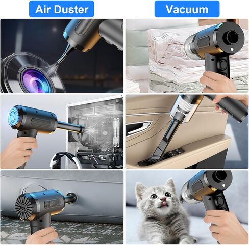 Compressed Air Duster, Electric Air Duster, PC Cleaning Kit, 4000mah Battery, Keyboard Cleaning with Cleaning Brush and USB Quick Charge for PC, Car, Office, Sofa in Saudi Arabia