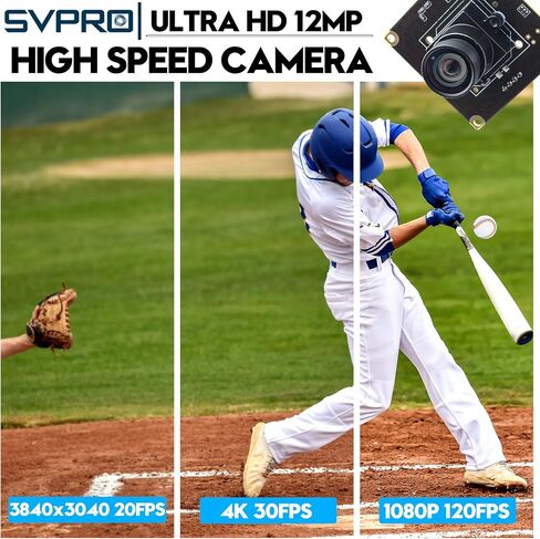 وحدة كاميرا USB SVPRO 12MP، كاميرا Lightburn 4K 30 إطارًا في الثانية IMX577 كاميرا USB 1080P 120 إطارًا في الثانية كاميرا عالية السرعة مع عدسة تركيز يدوية M12، كاميرا كمبيوتر UVC لـ Raspberry Pi، Linux، Windows، Android، Mac OS in Saudi Arabia