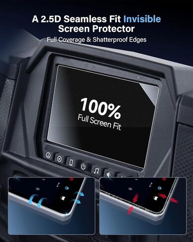 2Pcs 7" Screen Protectors for Polaris RZR PRO XP/R Turbo Sportsman Ranger General Xpedition Ride Command Snowmobile 7S 2019-2024 9H Tempered Glass - Matte/Anti-glare/Anti-fingerprint in Saudi Arabia