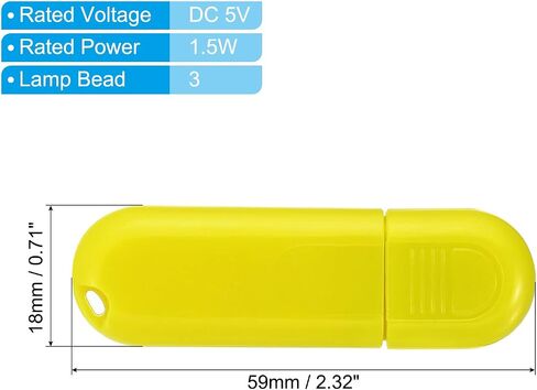 PATIKIL USB ضوء الليل، 8 حزمة المحمولة المكونات في عصا مصباح LED صغير مع 3 حبات مصباح USB ضوء للمنزل الحمام غرفة نوم القراءة النوم التخييم، برتقالي in Saudi Arabia