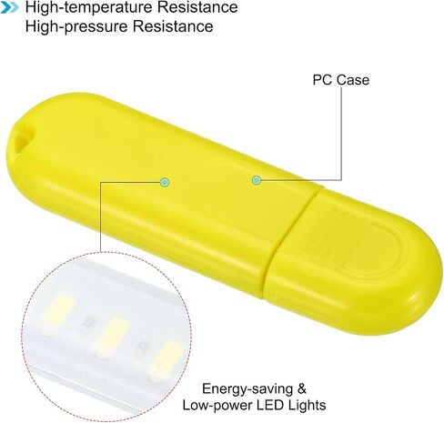 PATIKIL USB ضوء الليل، 8 حزمة المحمولة المكونات في عصا مصباح LED صغير مع 3 حبات مصباح USB ضوء للمنزل الحمام غرفة نوم القراءة النوم التخييم، برتقالي in Saudi Arabia