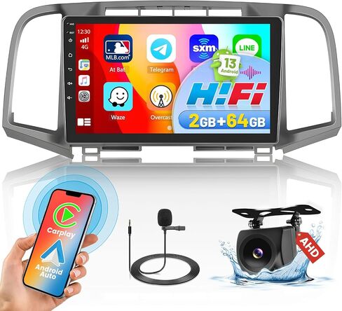 [2+64G] راديو Hikity Android لسيارة Toyota Venza 2008-2016 مع Carplay، شاشة لمس 9 بوصة ستيريو Android Auto مع نظام ملاحة GPS HiFi WiFi BT FM RDS كاميرا احتياطية in Saudi Arabia