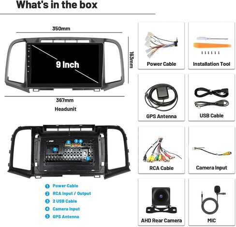 [2+64G] راديو Hikity Android لسيارة Toyota Venza 2008-2016 مع Carplay، شاشة لمس 9 بوصة ستيريو Android Auto مع نظام ملاحة GPS HiFi WiFi BT FM RDS كاميرا احتياطية in Saudi Arabia