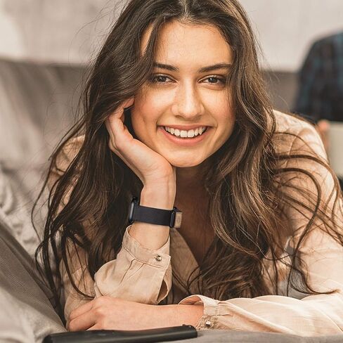 Recoppa Fabric Cloth Band Compatible with Apple Watch 45mm 44mm 42mm 41mm 40mm 38mm, Canvas Strap with Soft Genuine Leather Lining and Snap Button for Apple iWatch Series 8/7/6/5/4/3/2/1/SE in Kuwait