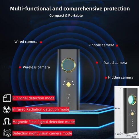 كاشفات الكاميرا الخفية، محدد موقع الكاميرا والأخطاء، أداة كشف تعقب الترددات اللاسلكية ونظام تحديد المواقع، جهاز للكشف عن الأدوات المخفية ومعدات التنصت للمكاتب والفنادق والحمامات، 4 أوضاع للخبراء in Kuwait
