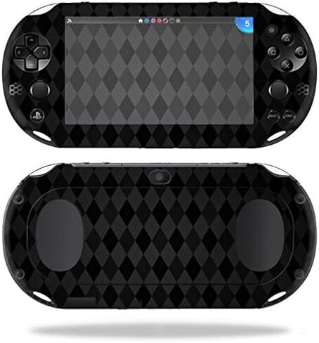 MightySkins Skin Compatible with Sony PS Vita (Wi-Fi 2nd Gen) wrap Cover Sticker Skins Black Argyle in Saudi Arabia