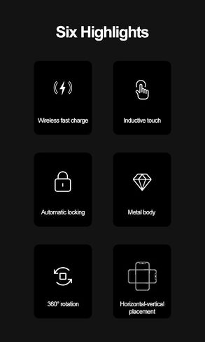 شاحن سيارة لاسلكي من MMOBIEL، حامل هاتف أوتوماتيكي للسيارة - حامل هاتف للسيارة بقوة 15 وات، شاحن لاسلكي بدون استخدام اليدين - شاحن هاتف لاسلكي لمشبك فتحة تهوية السيارة - عالمي in Saudi Arabia