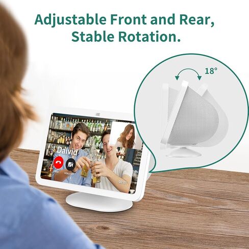 HomeMount Echo Show 8 3rd Stand - Tilt 18 Degrees Forward & Backward Magnetic Non-Slip Bottom Adjustable Cellphones & Show 8 Accessories (White) in Saudi Arabia
