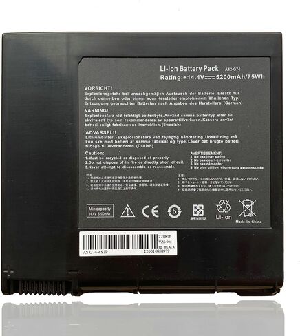 بطارية بديلة متوافقة مع A42-G74 G74 G74-4S2P لجهاز Asus G74 G74JH G74S G74SW G74SX G74J ICR18650-26F 8Cell Laptop (14.4V 75Wh/5200mAh) in Saudi Arabia