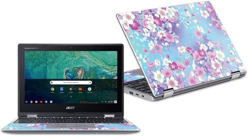 MightySkins Skin Compatible with Acer Chromebook Spin 11" CP311 - Yellow Poppy | Protective, Durable, and Unique Vinyl Decal wrap Cover | Easy to Apply, Remove, and Change Styles | Made in The USA in Kuwait