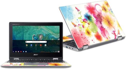 MightySkins Skin Compatible with Acer Chromebook Spin 11" CP311 - Yellow Poppy | Protective, Durable, and Unique Vinyl Decal wrap Cover | Easy to Apply, Remove, and Change Styles | Made in The USA in Kuwait