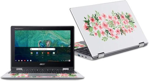 MightySkins Skin Compatible with Acer Chromebook Spin 11" CP311 - Yellow Poppy | Protective, Durable, and Unique Vinyl Decal wrap Cover | Easy to Apply, Remove, and Change Styles | Made in The USA in Kuwait