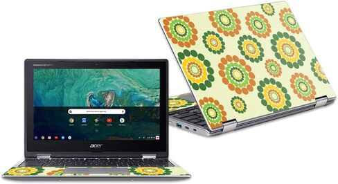 MightySkins Skin Compatible with Acer Chromebook Spin 11" CP311 - Yellow Poppy | Protective, Durable, and Unique Vinyl Decal wrap Cover | Easy to Apply, Remove, and Change Styles | Made in The USA in Kuwait