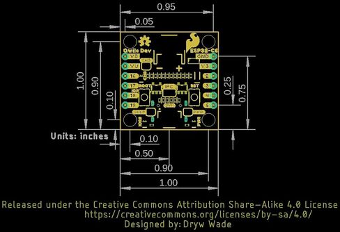 لوحة تطوير الجيب SparkFun Qwiic - وحدة ESP32-C6 Mini-1، بما في ذلك موصل USB-C، موصل Qwiic، موصل بطارية JST ثنائي السن، أبعاد اللوحة: (بوصة) 1 بوصة × 1 بوصة in Saudi Arabia