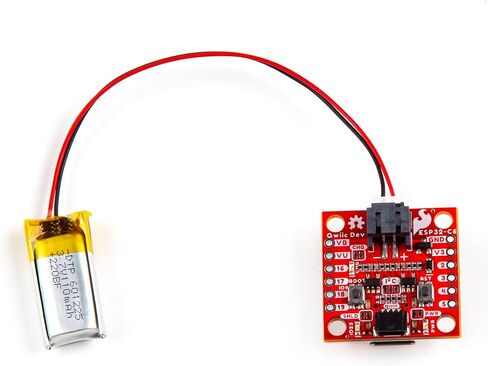 لوحة تطوير الجيب SparkFun Qwiic - وحدة ESP32-C6 Mini-1، بما في ذلك موصل USB-C، موصل Qwiic، موصل بطارية JST ثنائي السن، أبعاد اللوحة: (بوصة) 1 بوصة × 1 بوصة in Saudi Arabia