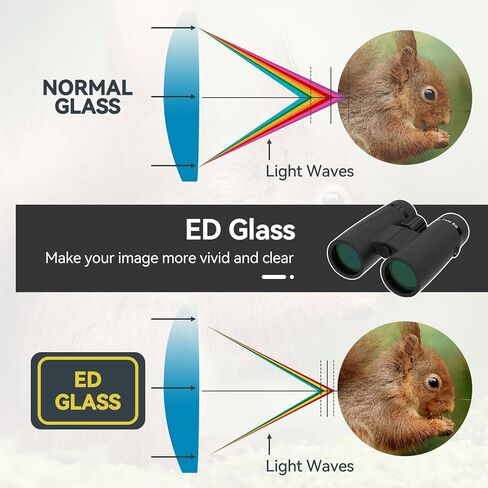 مناظير SVBONY SA205 للبالغين، مناظير حقلية مسطحة 10x42، مناظير زجاجية ED مع محول هاتف مطور، مناظير مقاومة للماء مع حزام لمشاهدة الطيور in Kuwait