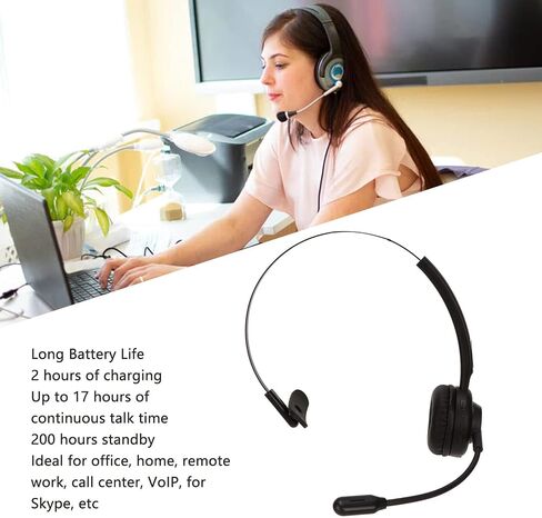 Trucker Headset with Microphone, 5.0 On Ear Headphones with Rotatable Mic for Computer Cell Phone Office Home Call Center Skype in Saudi Arabia