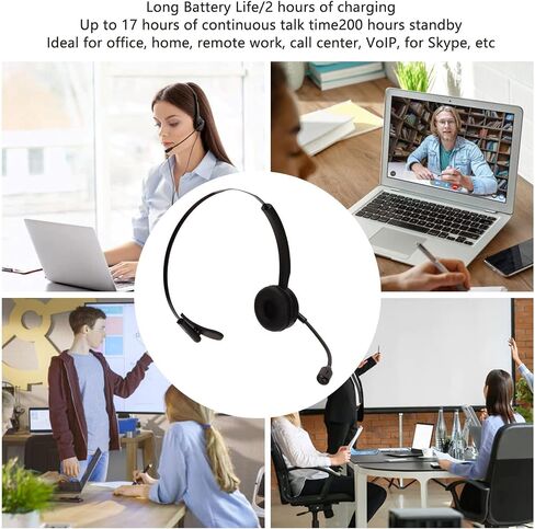 Trucker Headset with Microphone, 5.0 On Ear Headphones with Rotatable Mic for Computer Cell Phone Office Home Call Center Skype in Saudi Arabia