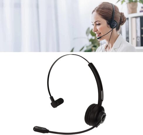 Trucker Headset with Microphone, 5.0 On Ear Headphones with Rotatable Mic for Computer Cell Phone Office Home Call Center Skype in Saudi Arabia