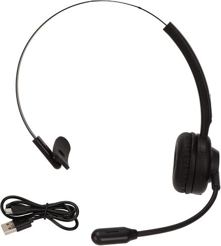 Trucker Headset with Microphone, 5.0 On Ear Headphones with Rotatable Mic for Computer Cell Phone Office Home Call Center Skype in Saudi Arabia