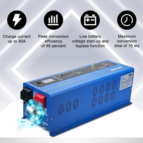 Jamesin 4000W Pure Sine Wave Power Inverter, Peak Power 12000W,24 VDC to 110/120 VAC with LED Display for Renewable Energy Systems, utilities, RVs, Residential Solar Systems in Saudi Arabia