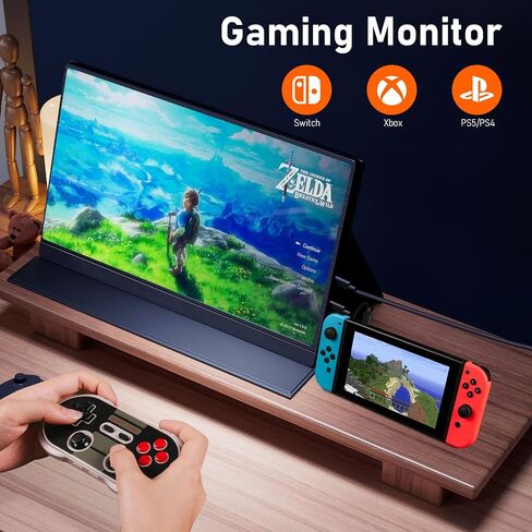 شاشة محمولة 2.5K مقاس 17.3 بوصة 2560x1440 100% Adobe sRGB IPS HDR USB-C شاشة الكمبيوتر المحمول الثانية HDMI شاشة عرض الكمبيوتر شاشة الألعاب شاشة السفر لأجهزة الكمبيوتر المحمول PC Mac Phone PS4 Xbox Switch in Saudi Arabia