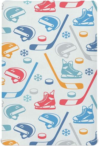 ملاءة سرير أطفال مناسبة للهوكي الرياضي للأولاد والبنات، ملاءة سرير أطفال صغيرة مناسبة للأطفال الرضع، مقاس 52 × 28 بوصة in Kuwait