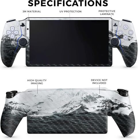 Carbon Fiber Gaming Skin Compatible with PS5 Portal Remote Player - Mountain Waves - Premium 3M Vinyl Protective Wrap Decal Cover - Easy to Apply | Crafted in The USA by MightySkins in Saudi Arabia