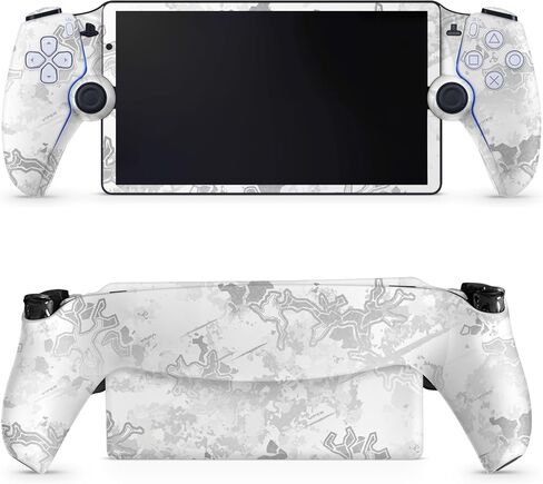 Carbon Fiber Gaming Skin Compatible with PS5 Portal Remote Player - Mountain Waves - Premium 3M Vinyl Protective Wrap Decal Cover - Easy to Apply | Crafted in The USA by MightySkins in Saudi Arabia