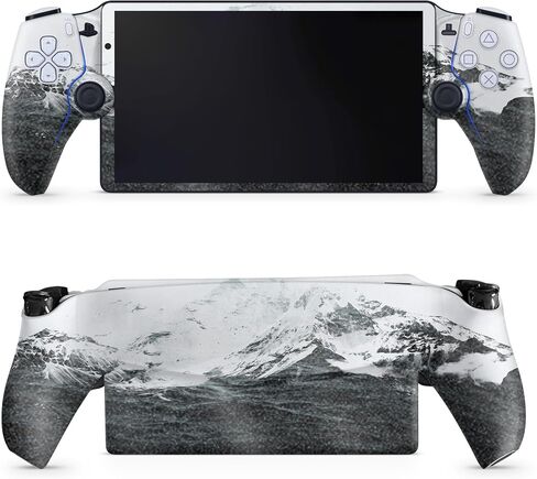 Carbon Fiber Gaming Skin Compatible with PS5 Portal Remote Player - Mountain Waves - Premium 3M Vinyl Protective Wrap Decal Cover - Easy to Apply | Crafted in The USA by MightySkins in Saudi Arabia