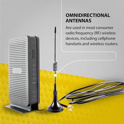 433 MHz Unity Gain Omni, 6 Inches Antenna with Magnetic Base and Male SMA Connector Antenna Kit – Impedance 50 Ohms Garage Gate Door Opener Antenna in Kuwait