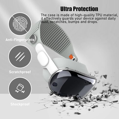 KOREDA Compatible with Apple Vision Pro Case Clear, Crystal Transparent Soft TPU Protective Shockproof Cover Designed for Vision Pro VR Headset 2024 Accessories (Transparent) in Saudi Arabia