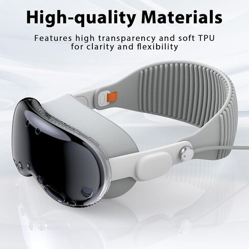 KOREDA Compatible with Apple Vision Pro Case Clear, Crystal Transparent Soft TPU Protective Shockproof Cover Designed for Vision Pro VR Headset 2024 Accessories (Transparent) in Saudi Arabia