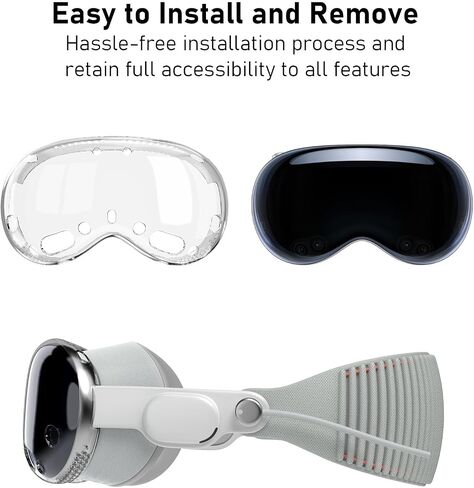 KOREDA Compatible with Apple Vision Pro Case Clear, Crystal Transparent Soft TPU Protective Shockproof Cover Designed for Vision Pro VR Headset 2024 Accessories (Transparent) in Saudi Arabia