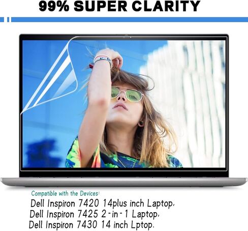 واقي شاشة شفاف عالي الدقة لجهاز Dell Inspiron 7420 مقاس 14 بوصة للكمبيوتر المحمول/dell Inspiron 7425 2 في 1/dell Inspiron 7430، 5H مضاد للخدش. (زجاج غير مقسى / غير dell Latitude 7420) in Saudi Arabia