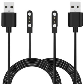 Smartwatch Charger for Smart Watch K55 Smart Watch K55 Magnetic USB Charging Cable Long 2 Pack Black