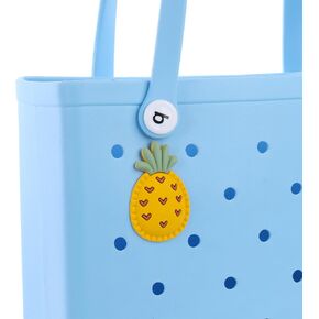 Pineapple Fruit Charm for Bogg Bag,3.22inches / 8.2cm Insert Decorative Accessory for Simply Southern Tote,Simple Modern Bag and Similar Rubber Beach Handbag