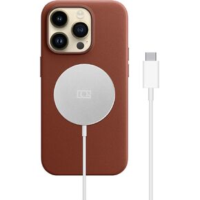 Apple Magnetic Wireless Charger, 7.5w Fast Charging Compatible with MagSafe Charger USB-C Cable Pad Accessories for iPhone 14, 13, 12, Pro, Max, Mini, Plus and AirPods Pro, 2, 3 (Silver)