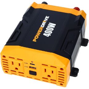 PowerDrive PWD400 400 Watt Power Inverter 12v DC to 110v AC with 2 Outlets and 2 Ports