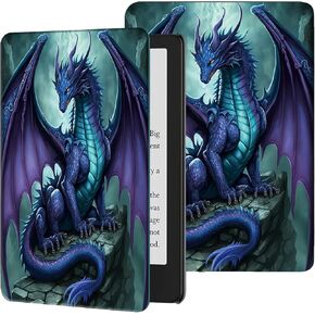 Rossy Case for 6" All-New Kindle 11th Generation 2022 Release (ONLY Fit 6 inch Basic Kindle Case 2022) Slim PU Leather Adjustable Stand Smart Cover with Auto Wake/Sleep,Dragon
