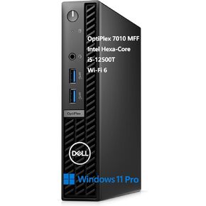 DELL OptiPlex 7010 MFF 1.2L 7000 Micro Form Factor Business Desktop Computer, 12th Gen Intel Hexa-Core i5-12500T (Beat i7-11700T), 64GB DDR4 RAM, 2TB PCIe SSD, WiFi 6, Bluetooth, Windows 11 Pro