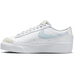 Nike Womens Blazer Low Platform DJ0292-112 Shoes 'Blue Tint/Lemon-Twist'
